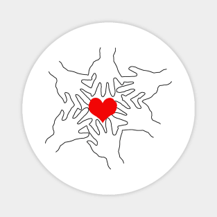 Helping Hands Heart Magnet